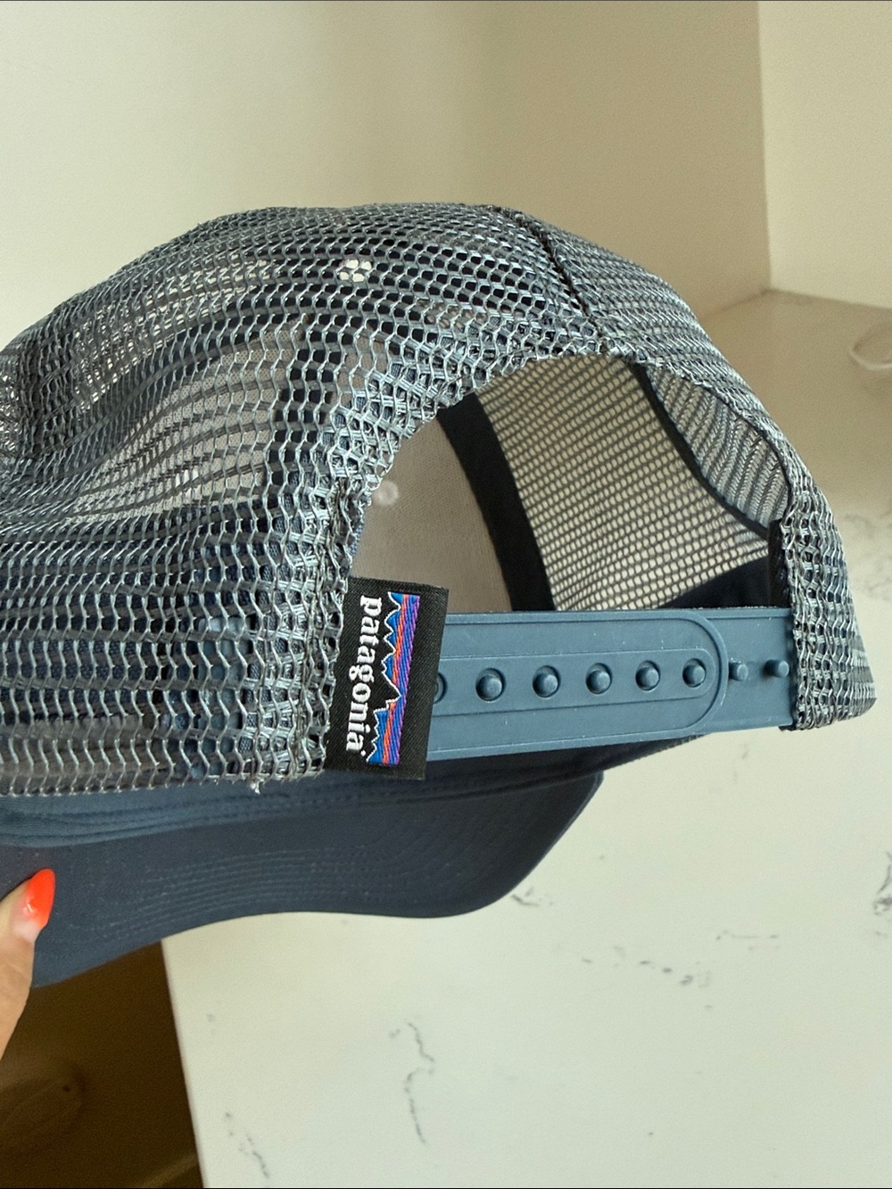 Patagonia trucker hat Mountains Blue Grey Color Mesh Adjustable - Picture 4 of 8